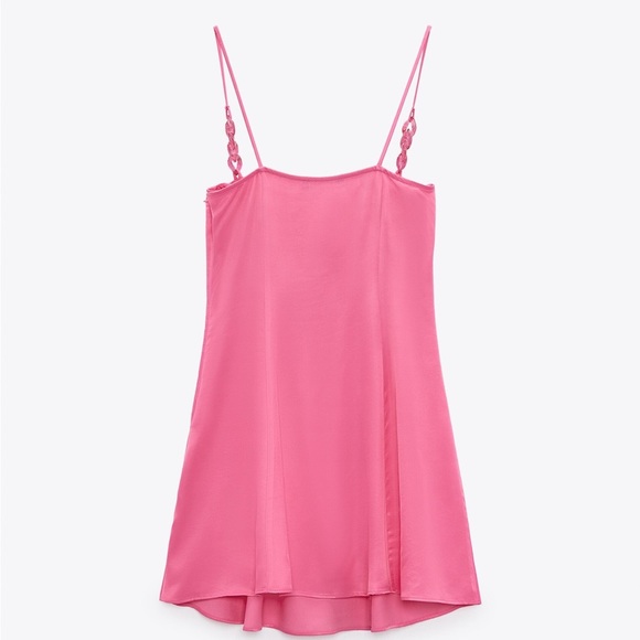 Zara dress mini corset pink satin effect party wedding - Picture 7 of 9